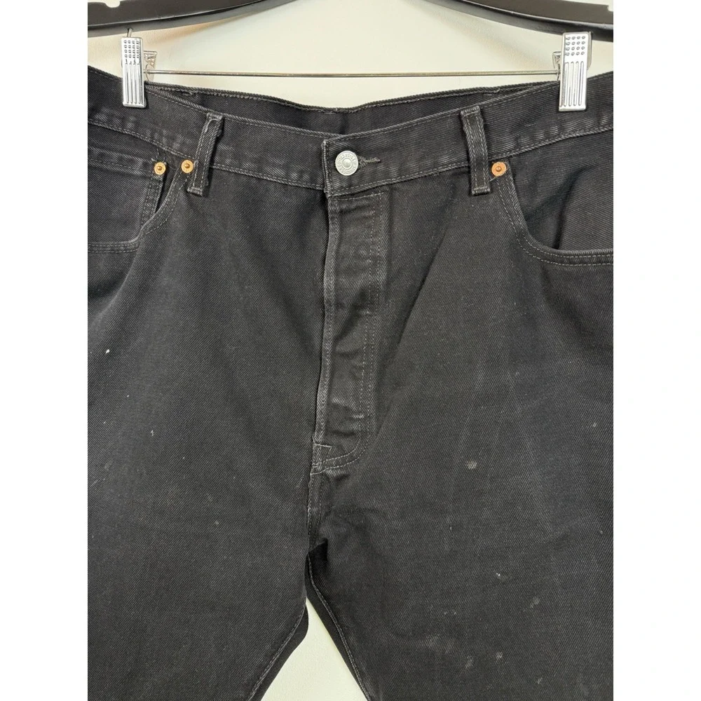 Levi's 501 Men Jeans 40X30 Black Denim Original Fit Straight Leg Button Fly READ